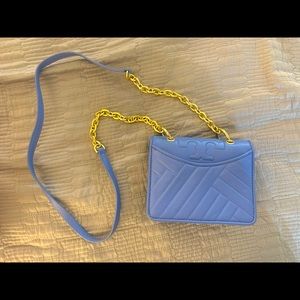 Tory Burch Blue Gold Chain Mini HandBag